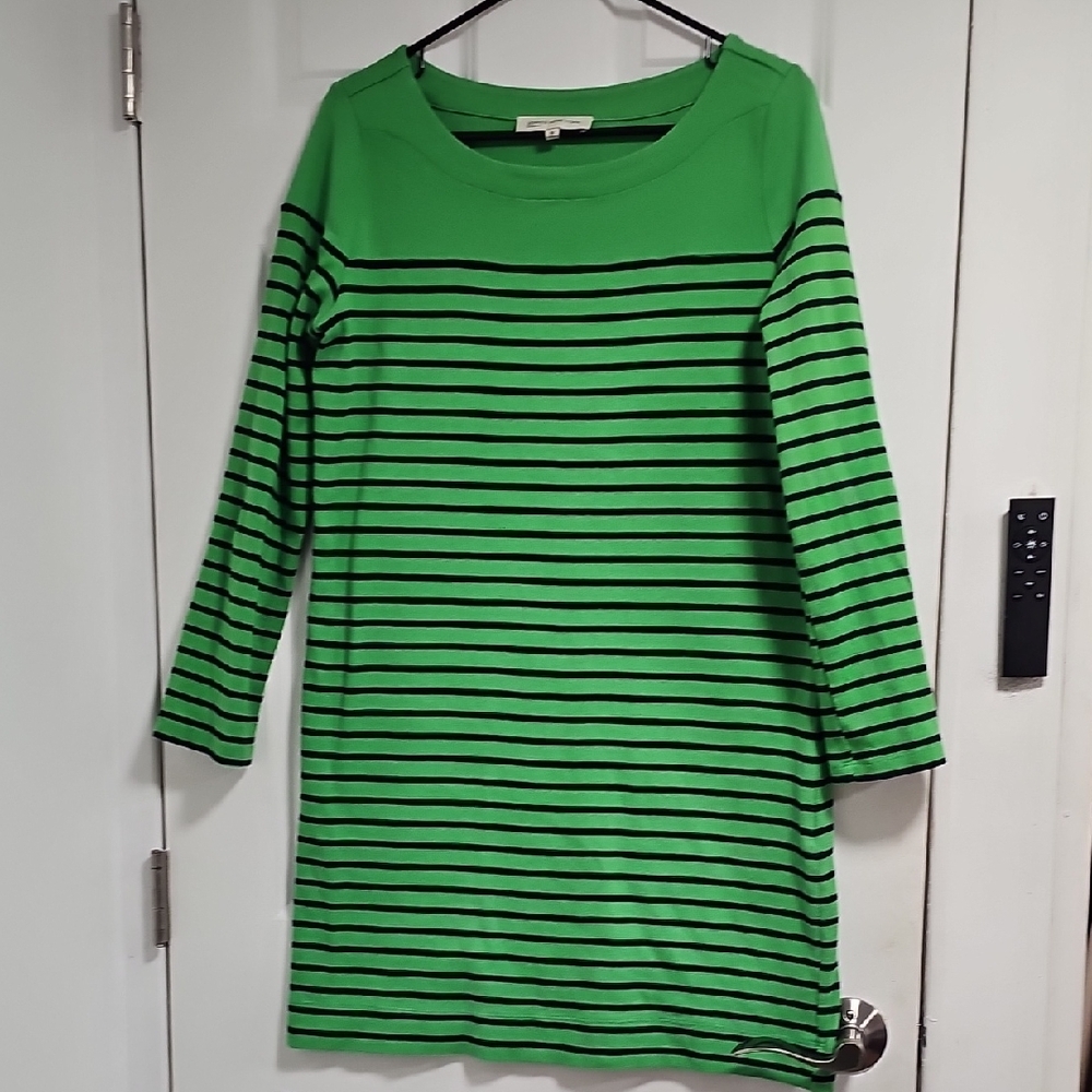 JONES NWW YORK SPORT WOMEN DREES GREEN WITH BLUE STRIPS